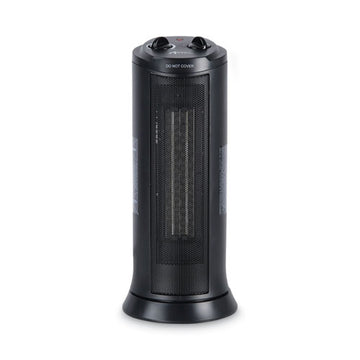 Alera® Mini Tower Ceramic Heater, 7.38" X 7.38" X 17.38", Black freeshipping - TVN Wholesale